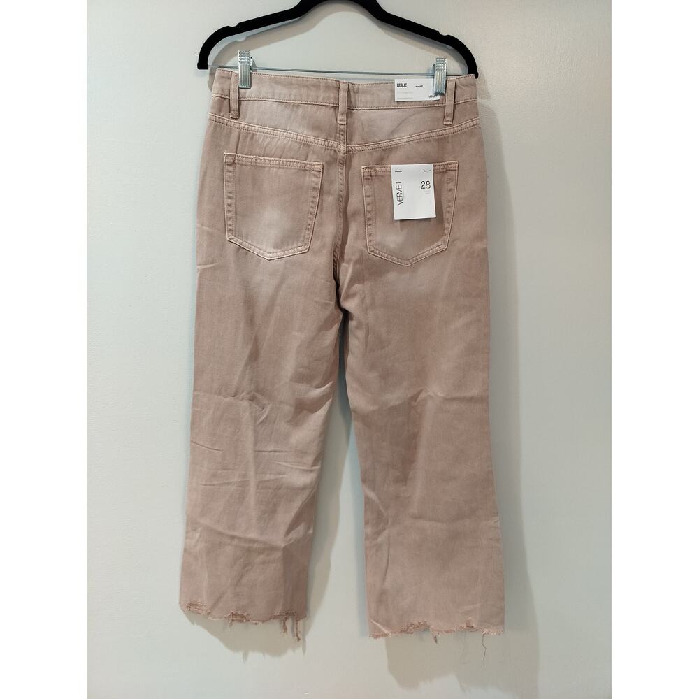 VERVET Leslie 90's Vintage Flare Pink Distressed Jeans NWT Size 28 - Picture 2 of 9